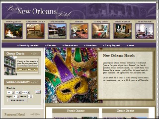 Web site www.radissonhotelneworleans.com, Radisson Hotel